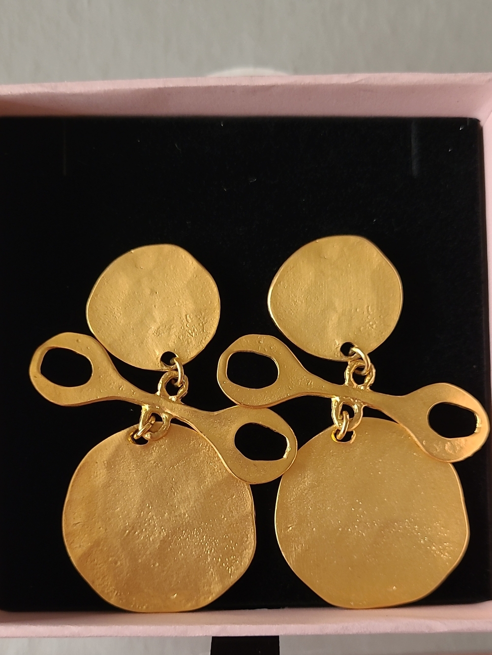 Kenneth Jay Lane Gold-Tone Abstract Link Disc Drop Earrings